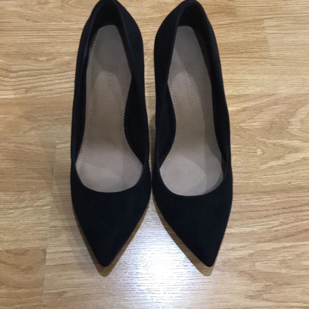 Asos black faux suede pumps
